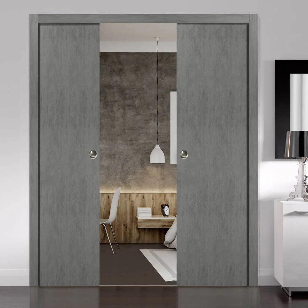 Sliding French Double Pocket Doors 36 x 80 inches Solid Wood Interior Doors T881933