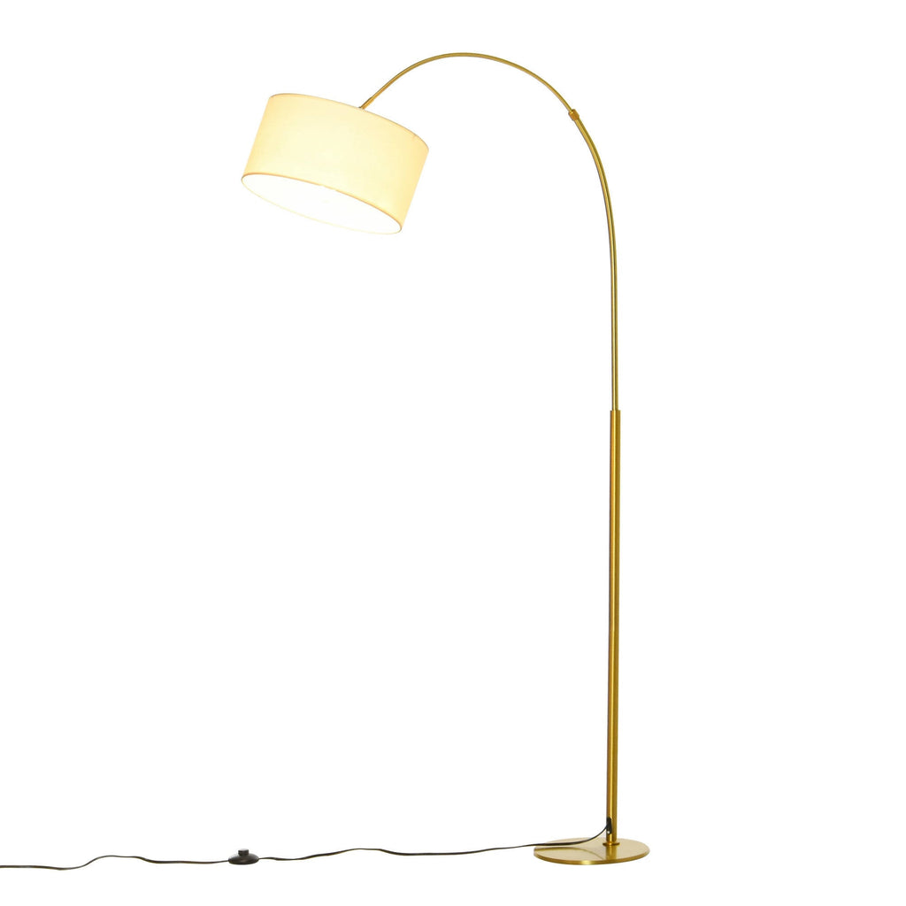 Cream White 6ft Arch Shape Floor Lamp with Metal Round Base Q2868