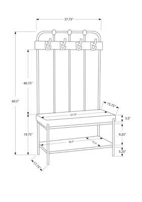 Charcoal Grey Metal Bench B615775