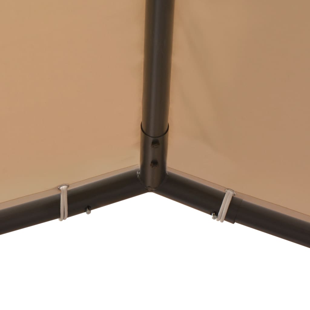 Beige Steel Gazebo Pavilion Tent Canopy Y6878