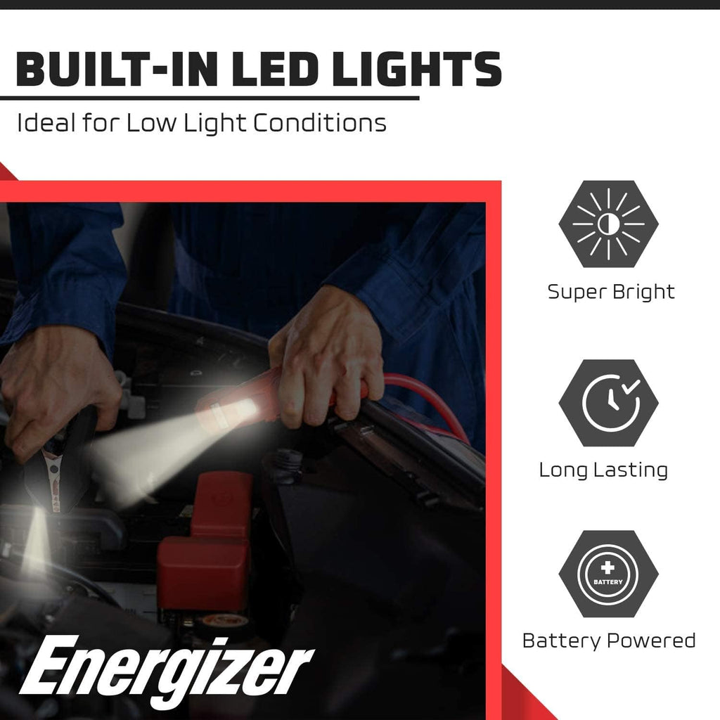 25-Feet 2-Gauge Heavy Duty Jumper Cables with LED Lights, Pack of 2 N8529