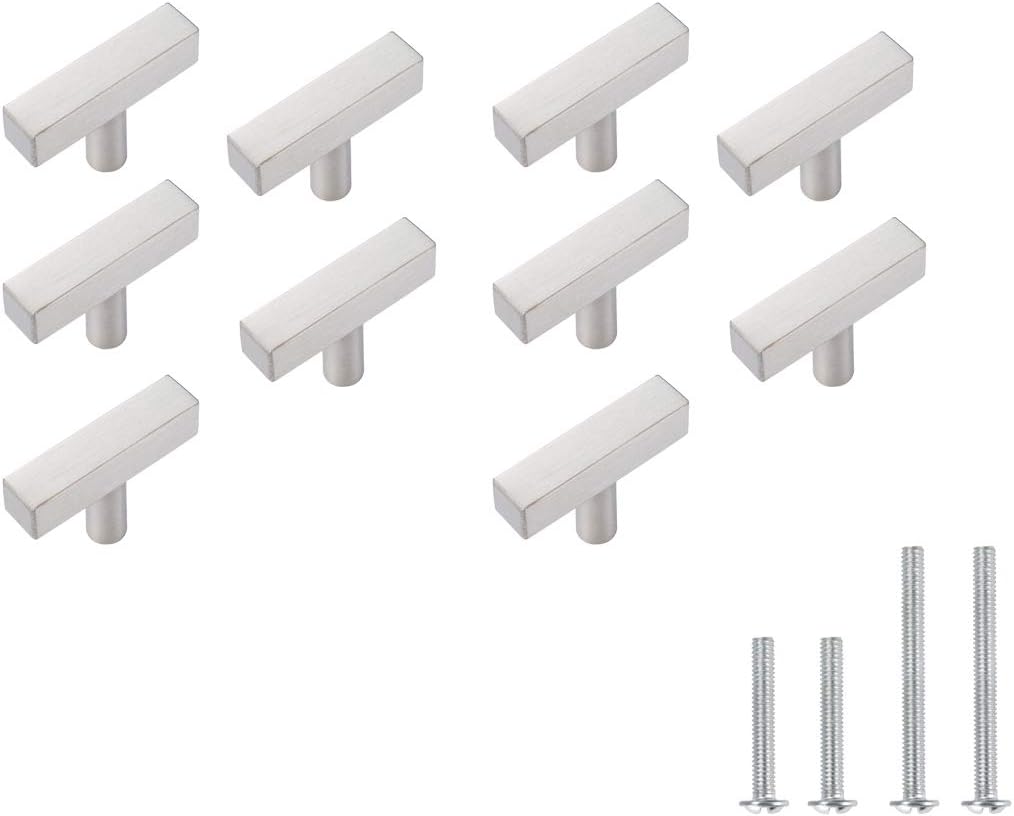 50 Pack Square Cabinet Handle 8.75 Length Satin Nickel V20745
