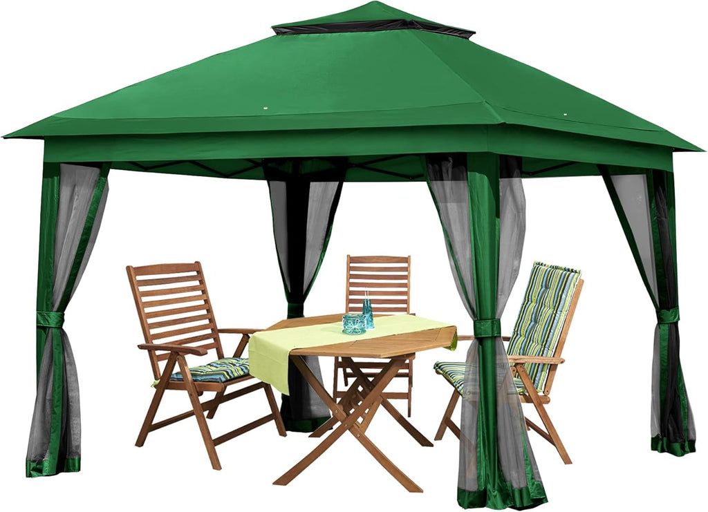 11x11 Grey Outdoor Pop up Gazebo with Mosquito Netting I72901