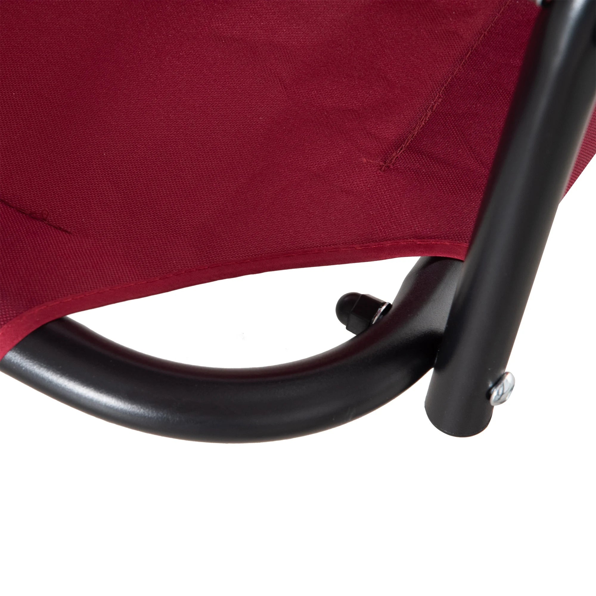 Red Steel Frame 3-Person Porch Swing with Stand E18333