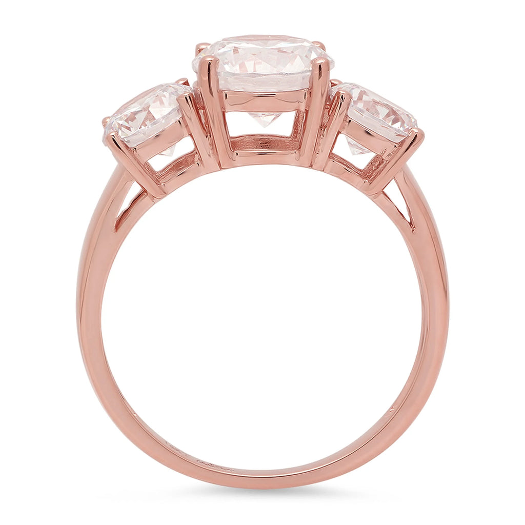 18K Rose Gold Three-Stone Diamond Engagement Ring L784677