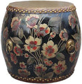 Solid Wood Drum Bench Shoe Stool Z49264