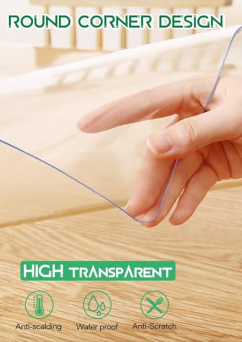 Clear Plastic Table Cover Protector 1.5mm Thick PVC Tablecloth Q1259