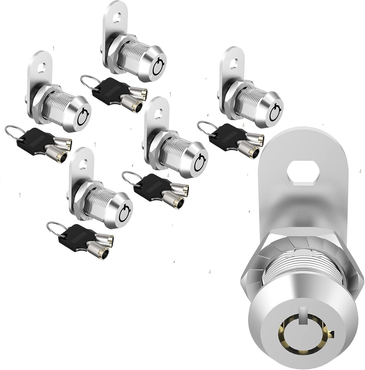 5 Pack Keyed Alike Cabinet Locks with Keys, Zinc Alloy V195187