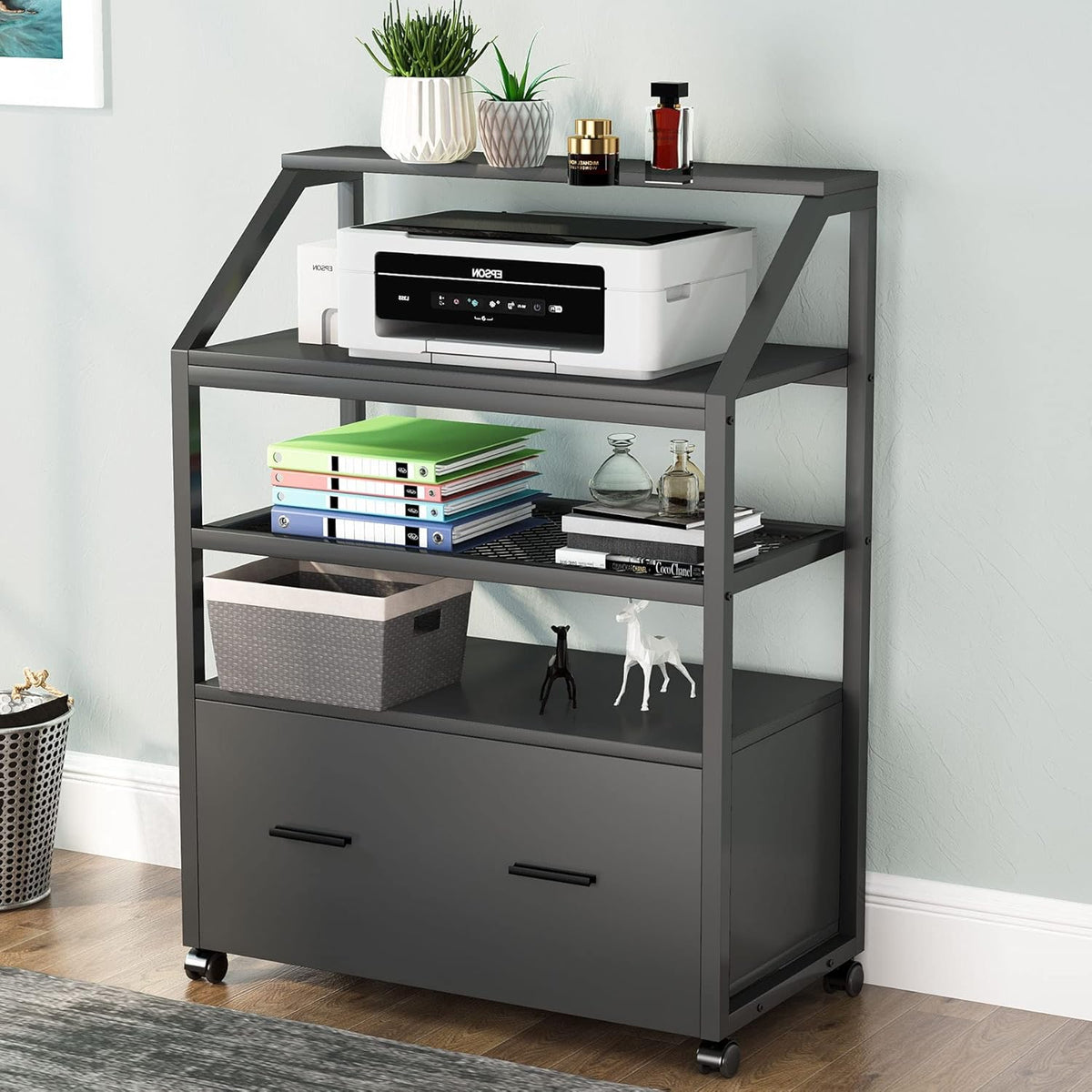 Lateral File Cabinet with Storage Shelves S711