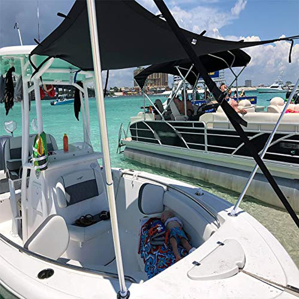 Boat Shade Kit with Stainless Steel Telescopic Rod, Dark Blue, 4ft x 5ft V547