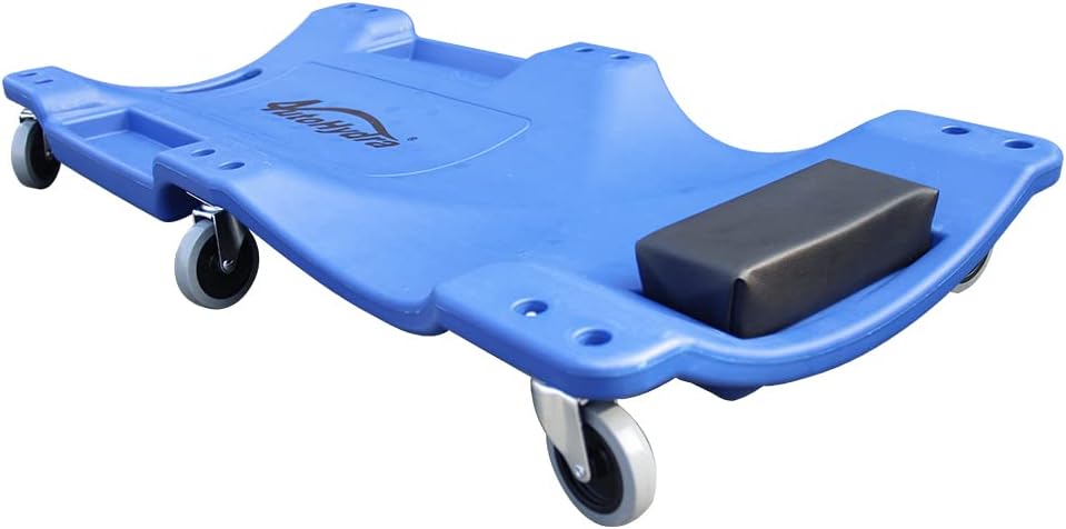 Blue Pack of 2 Rolling Garage Creeper with Padded Headrest, Dual Tool Trays and 6 Casters I537283