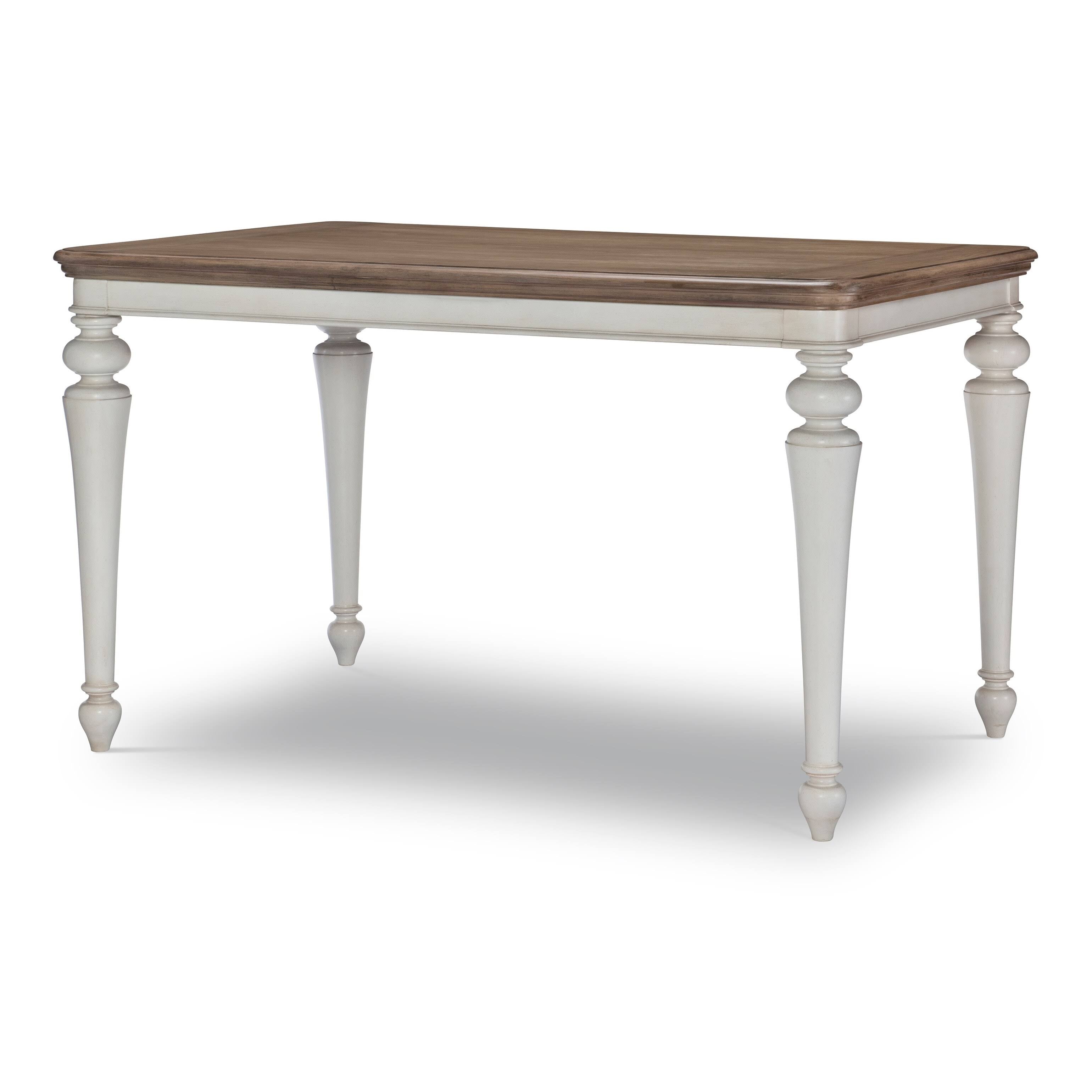 Aged Taupe Rustic White Pub Table P5384