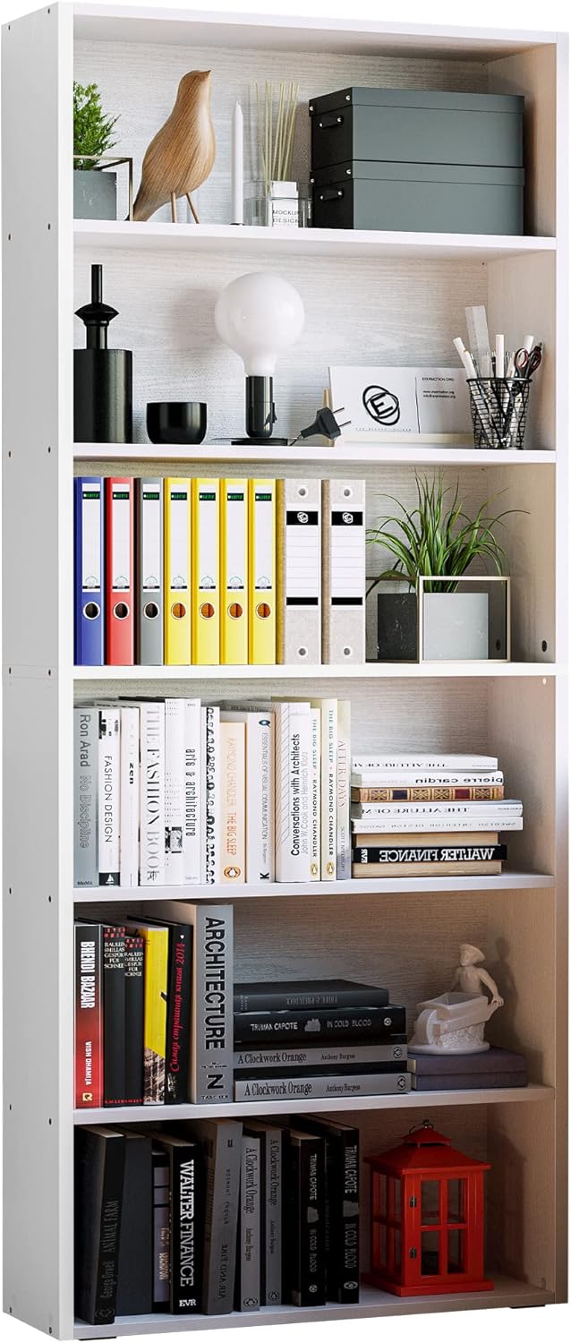 Industrial Brown 6 Tier Tall Bookcase L2080