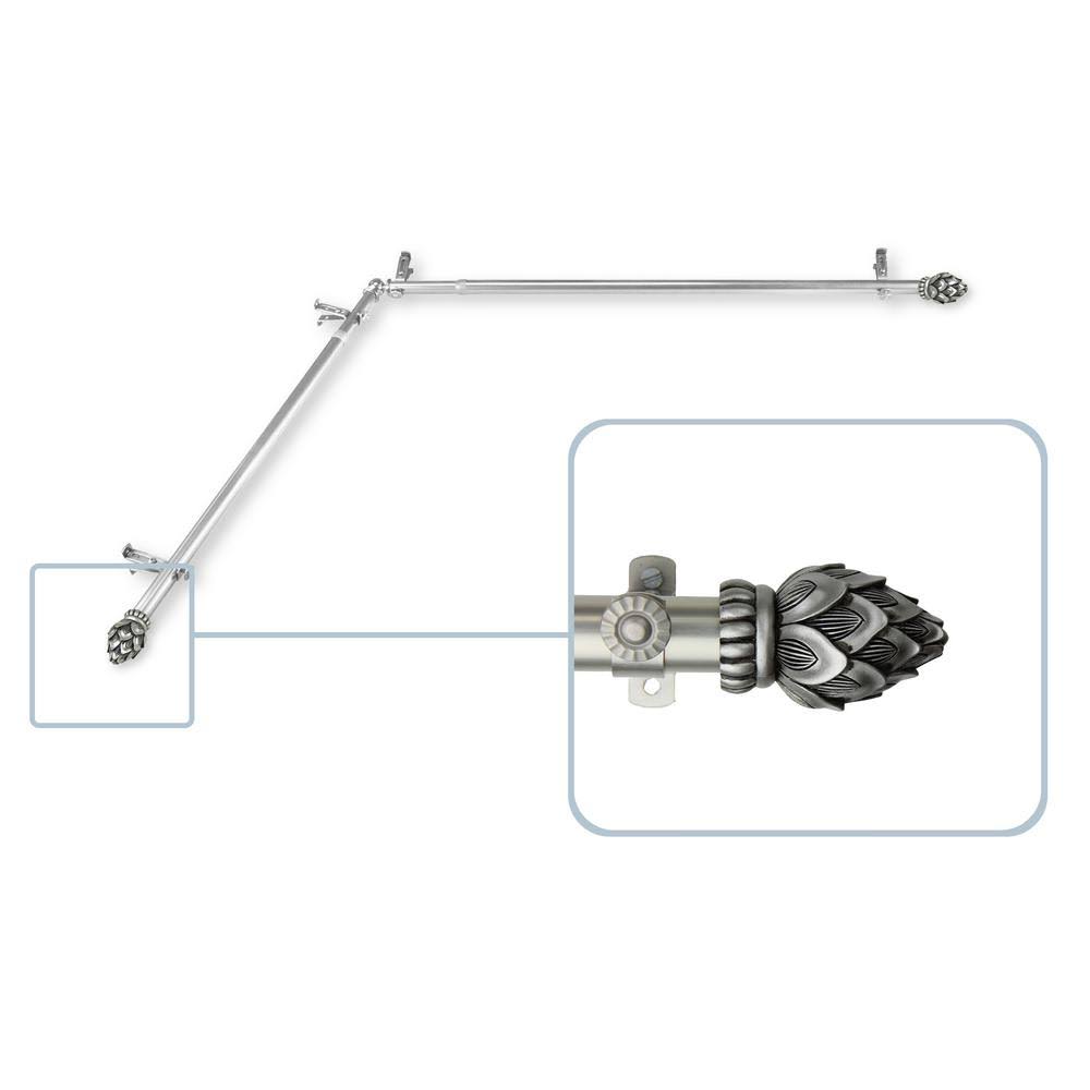 Corner Window Rod, 120-170 inch, Satin Nickel Y4595