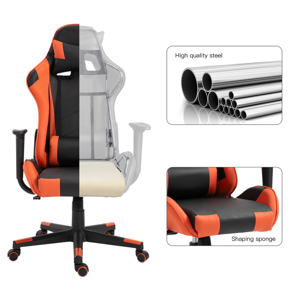 Black Orange Ergonomic Reclining Gaming Chair B9881