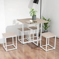 5 Piece Dining Set Table Base White Chair Oak White A5041