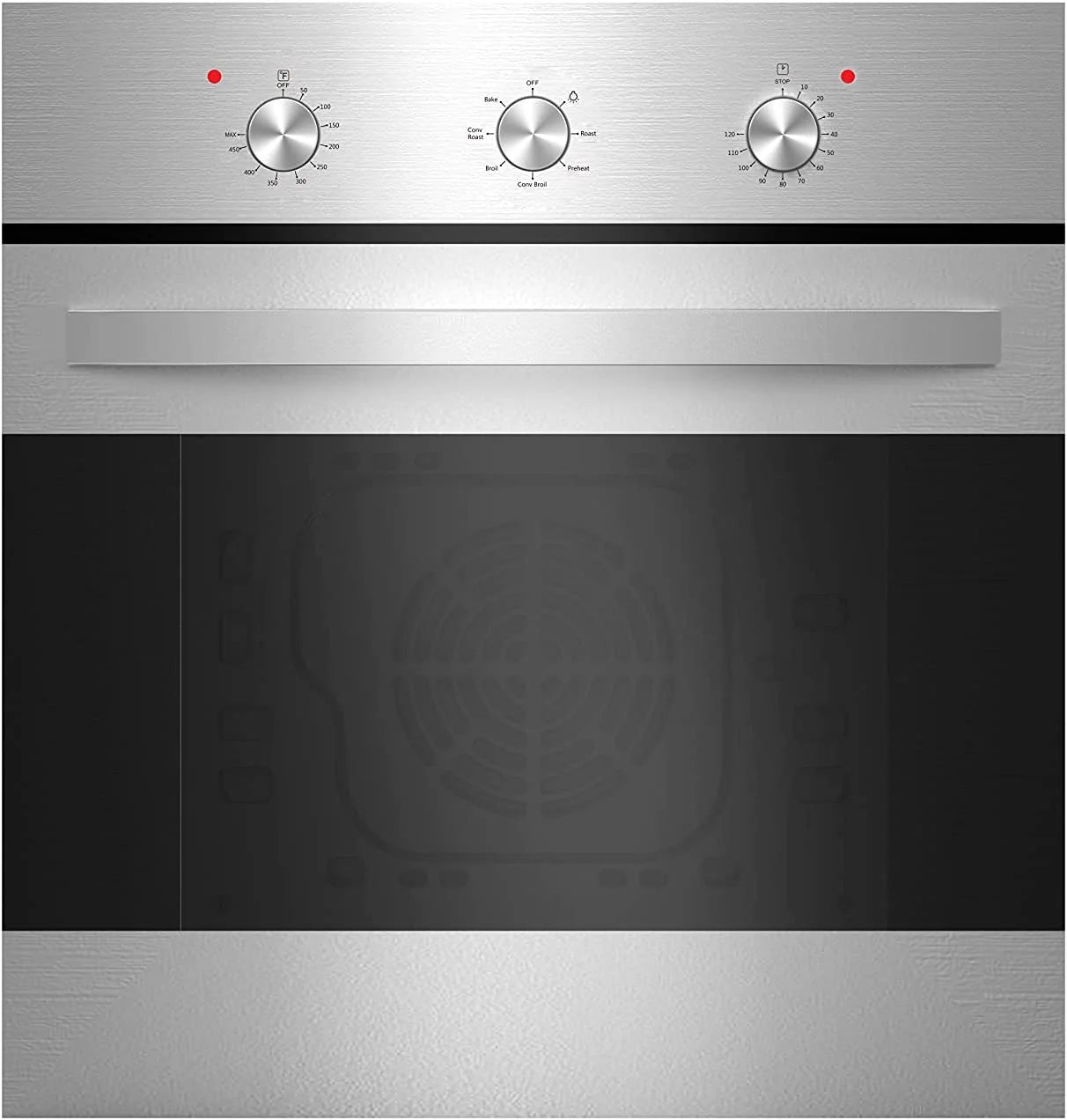 2.3 Cu. Ft. Electric Built-In Single Wall Oven in Black/Silver Tempered Glass C40059