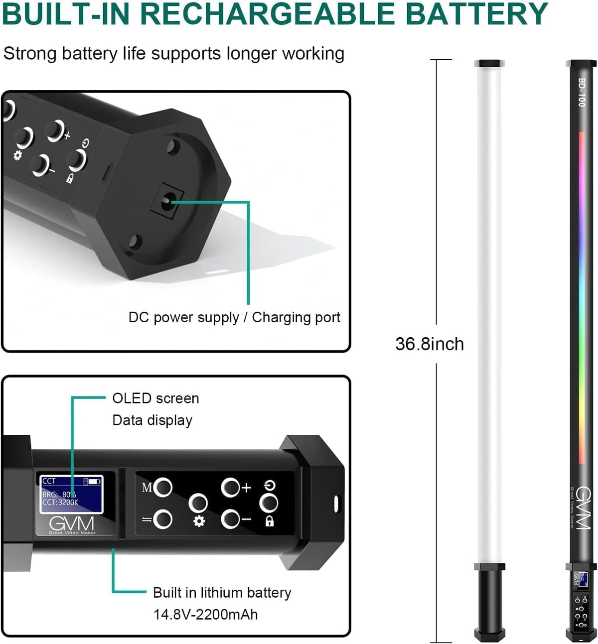 RGB Light Wand with Rechargeable Battery L662