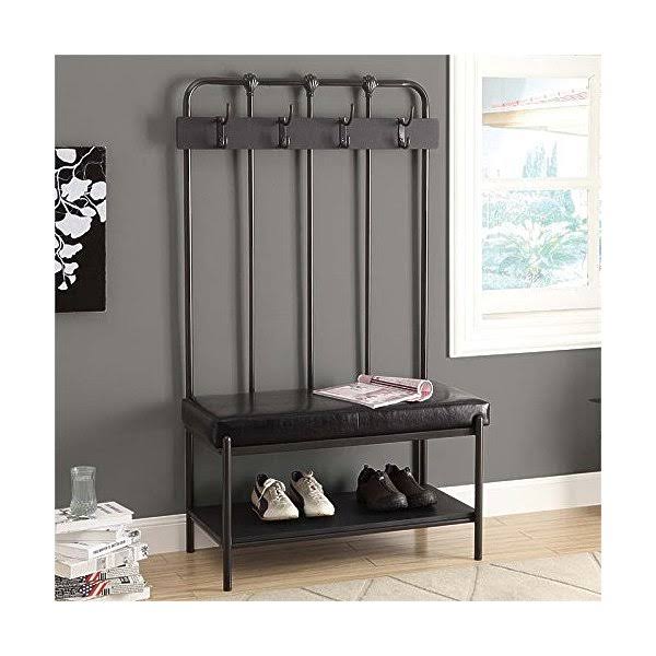 Charcoal Grey Metal Bench B615775