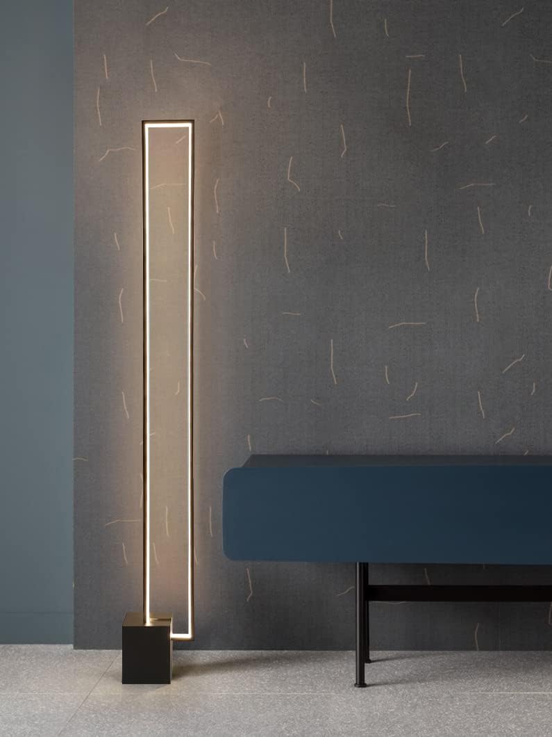 Modern LED Floor Lamp with Remote Control, Dimmable 3 Colors Temperature 3000K-4500K-6000K E6831