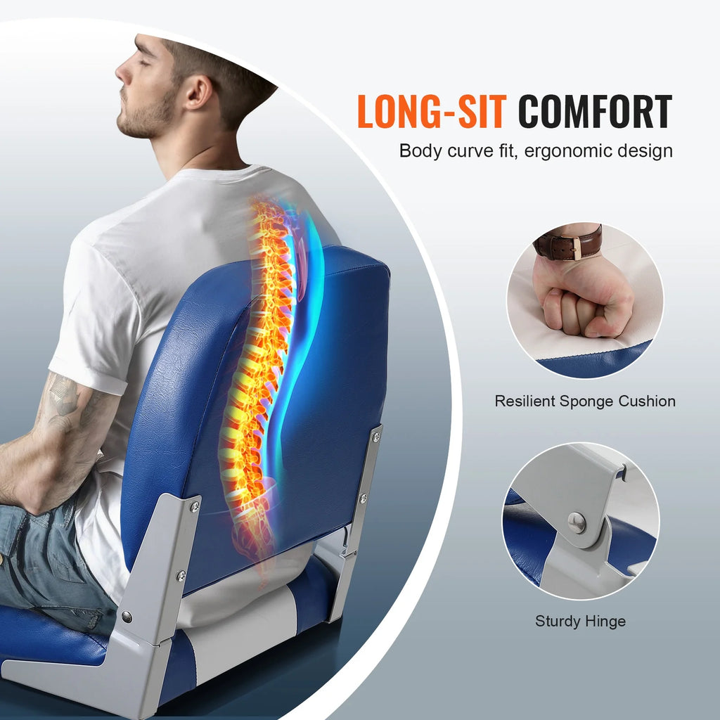 Low Back Fold-Down Fishing Boat Seat Chair K2457