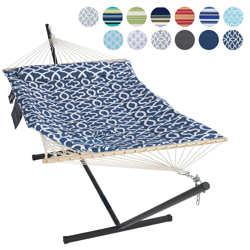 Double Cotton Rope Hammock with Stand R1054