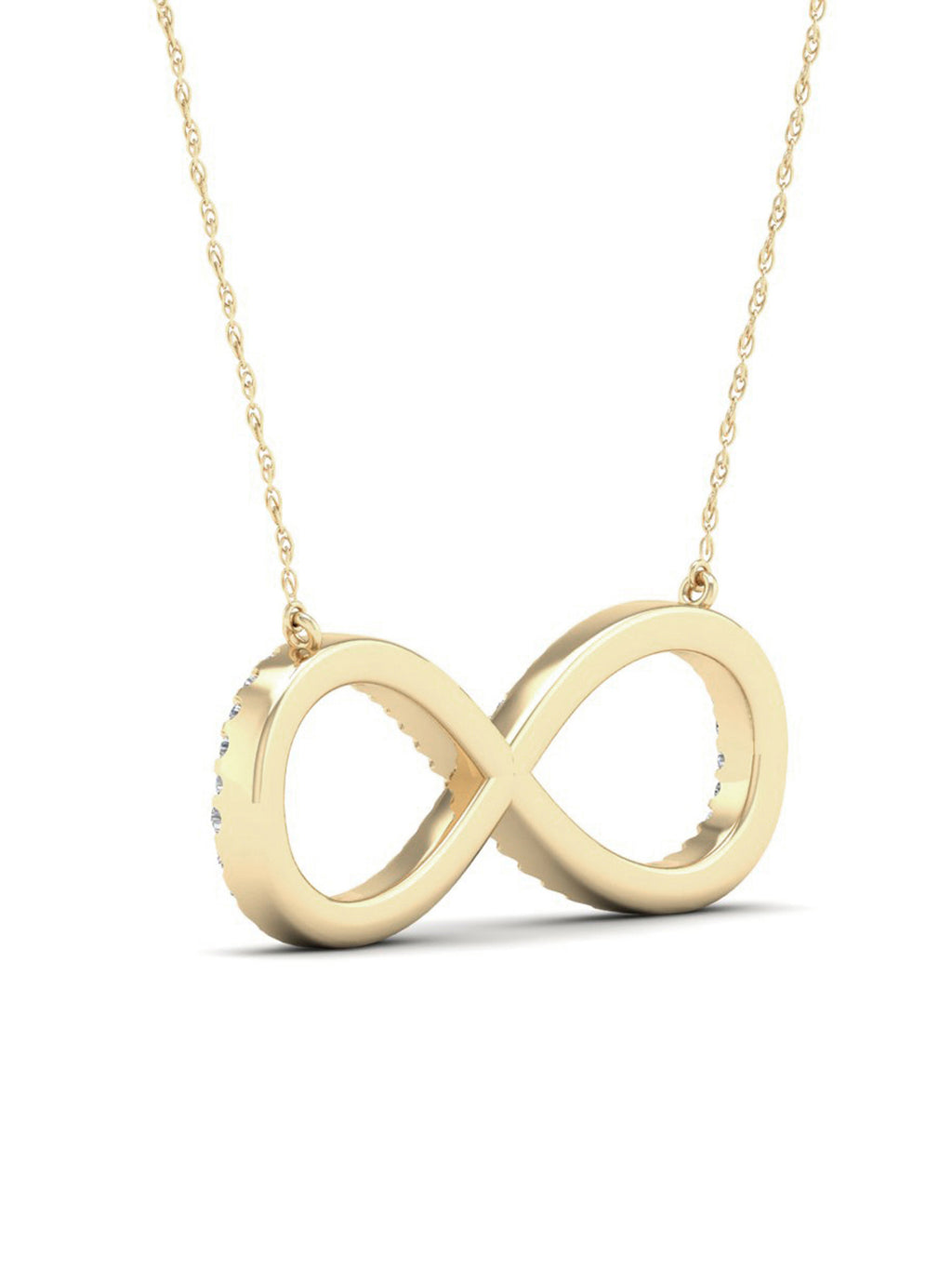 10K Yellow Gold Diamond Infinity Loop Necklace P98812