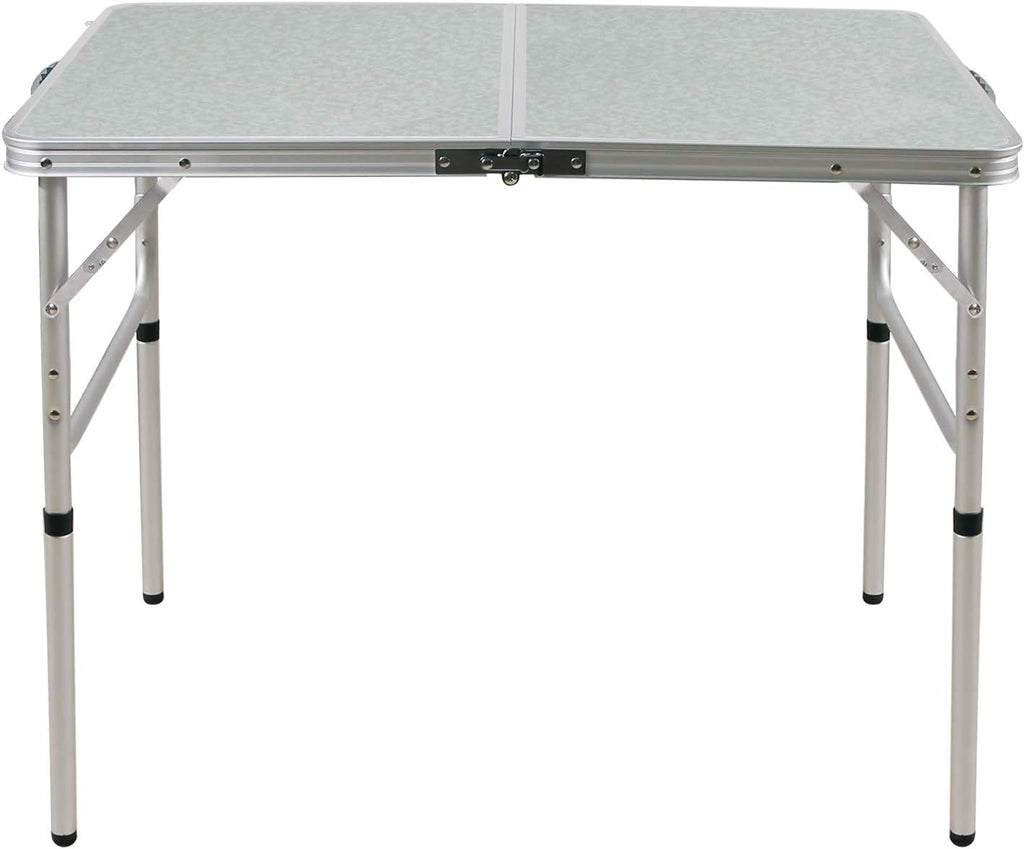 White 3 Foot Aluminum Folding Camping Table with Adjustable Legs A2305