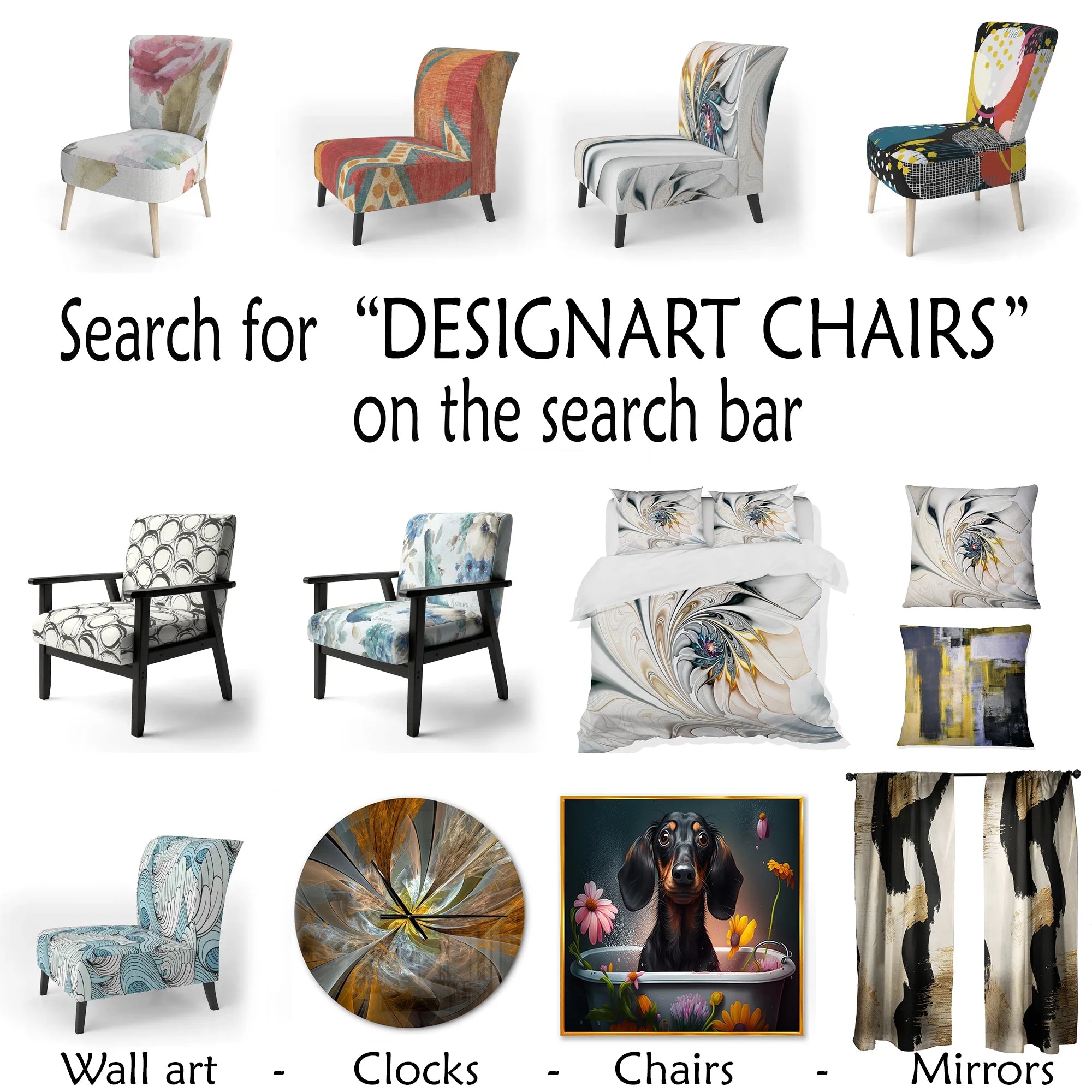 Upholstered Patterned Accent Chair and Arm Chair B792