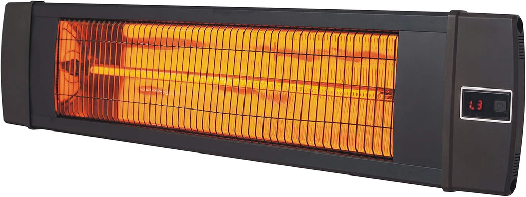 Black 34.6-in. Wide Electric Carbon Infrared Heat Lamp J8536