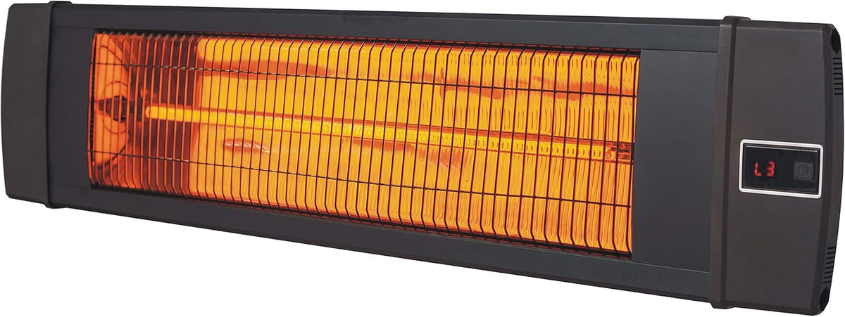 Black 34.6-in. Wide Electric Carbon Infrared Heat Lamp J8536
