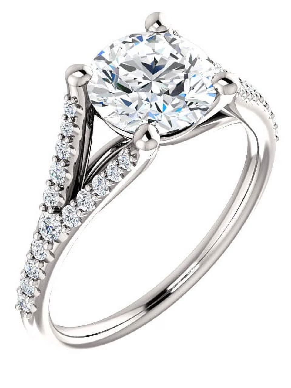14k White Gold Diamond Halo Engagement Ring G446308