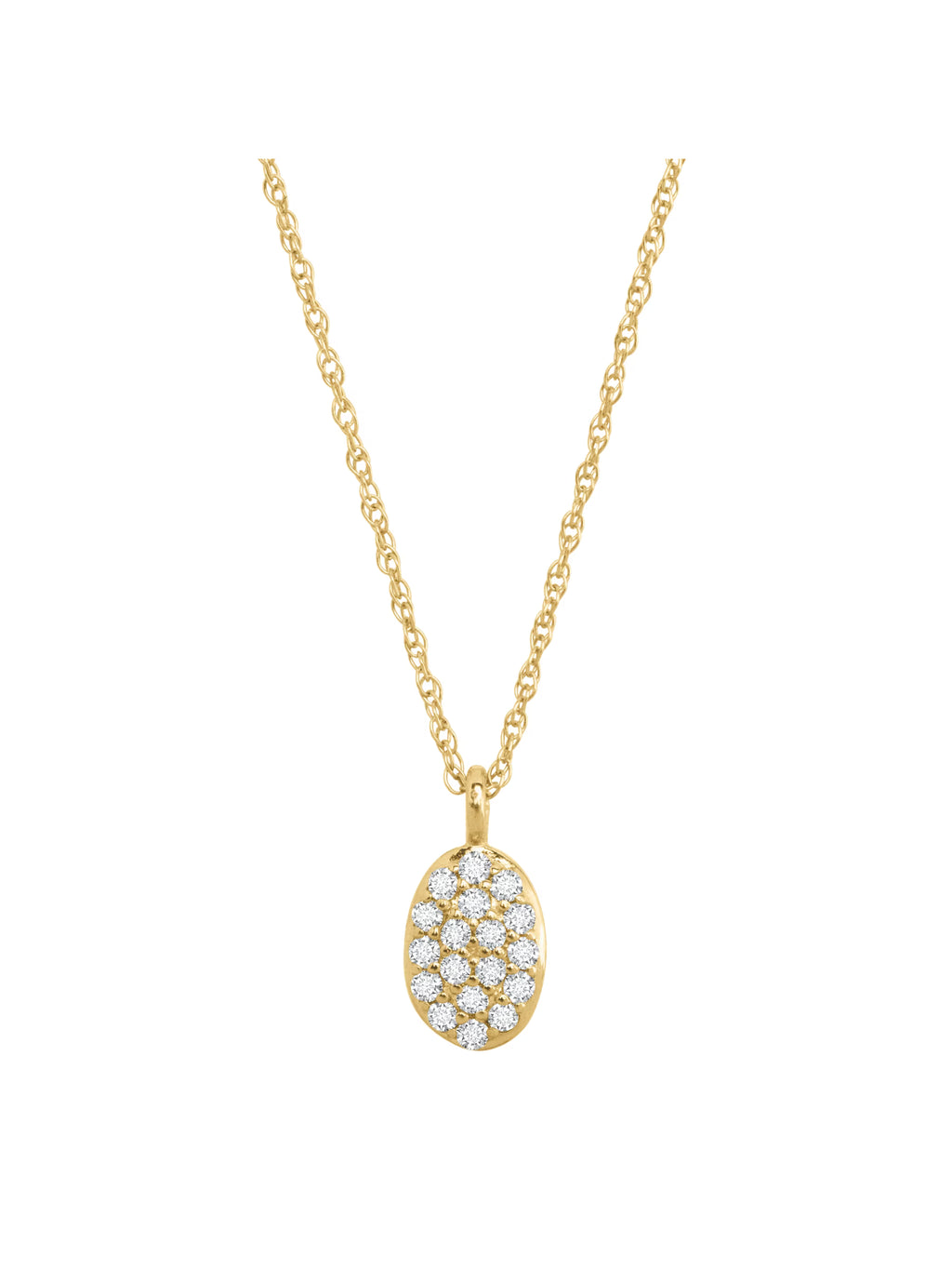 1/10 cttw Diamond Petite Oval Pendant Necklace in 10kt Yellow Gold, 18" K316109