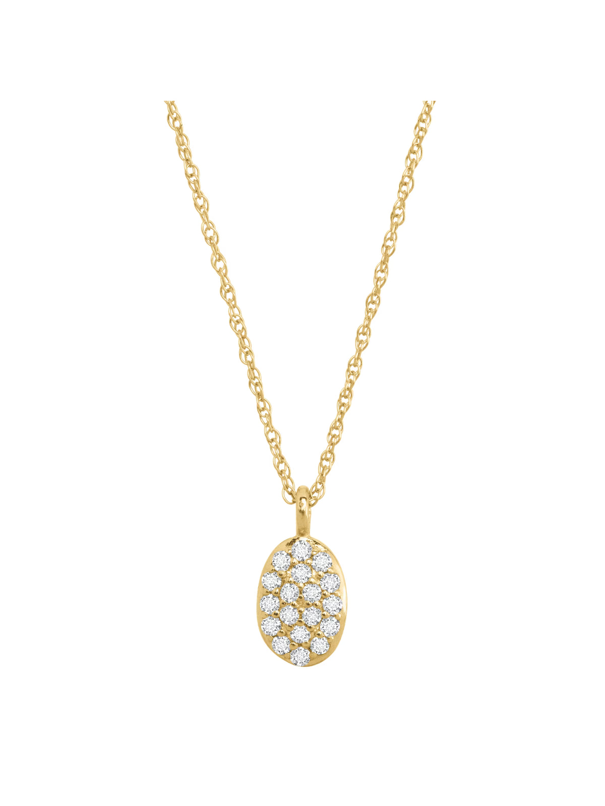 1/10 cttw Diamond Petite Oval Pendant Necklace in 10kt Yellow Gold, 18" K316109