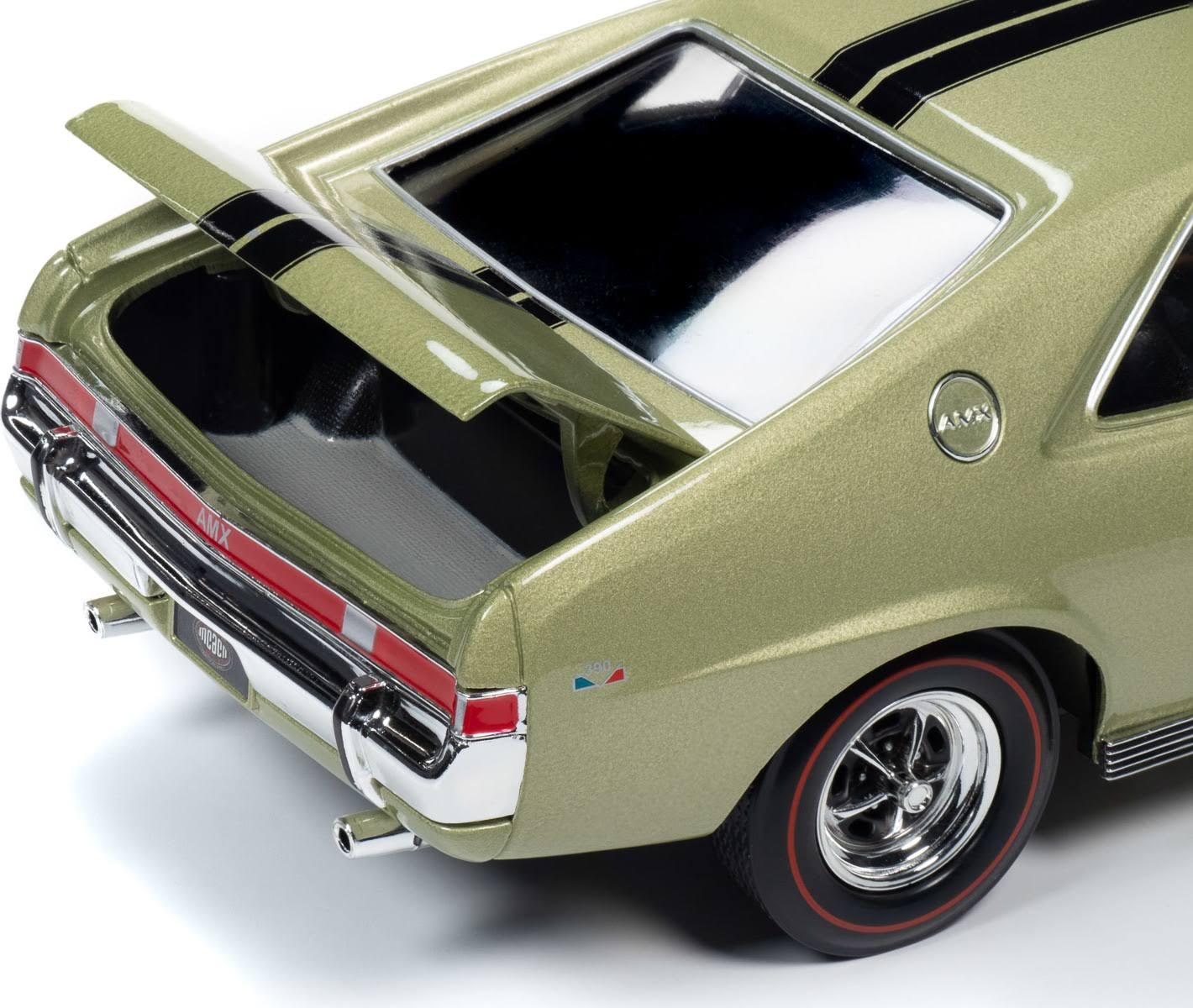 1968 AMC AMX Hardtop Light Green Metallic with Black Stripes Muscle Car I74946