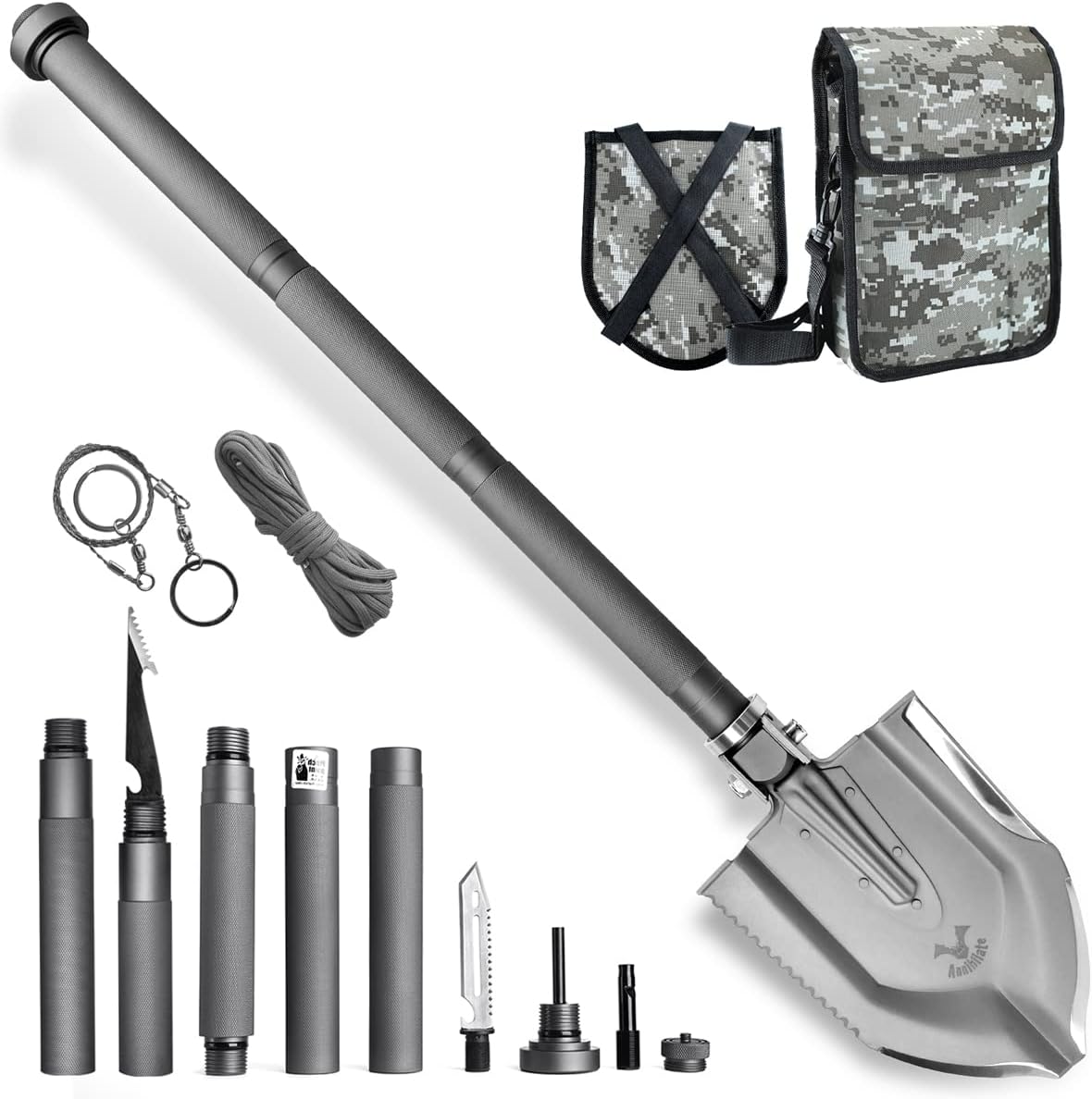 High-Carbon Steel Tactical Folding Shovel with Bag K2159