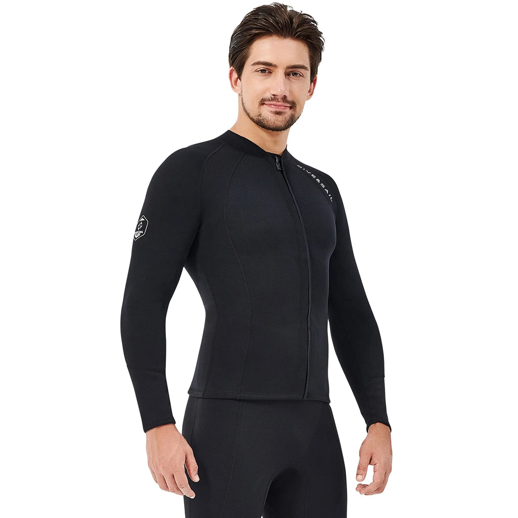 2mm Neoprene Front Zipper Wetsuits Jacket Long Sleeves E27189