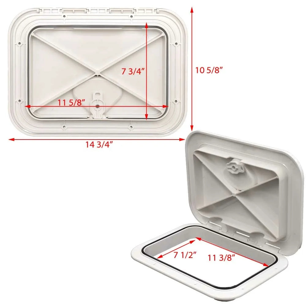 14.75 x 10.6 Inch White ABS Boat Access Hatch F29334