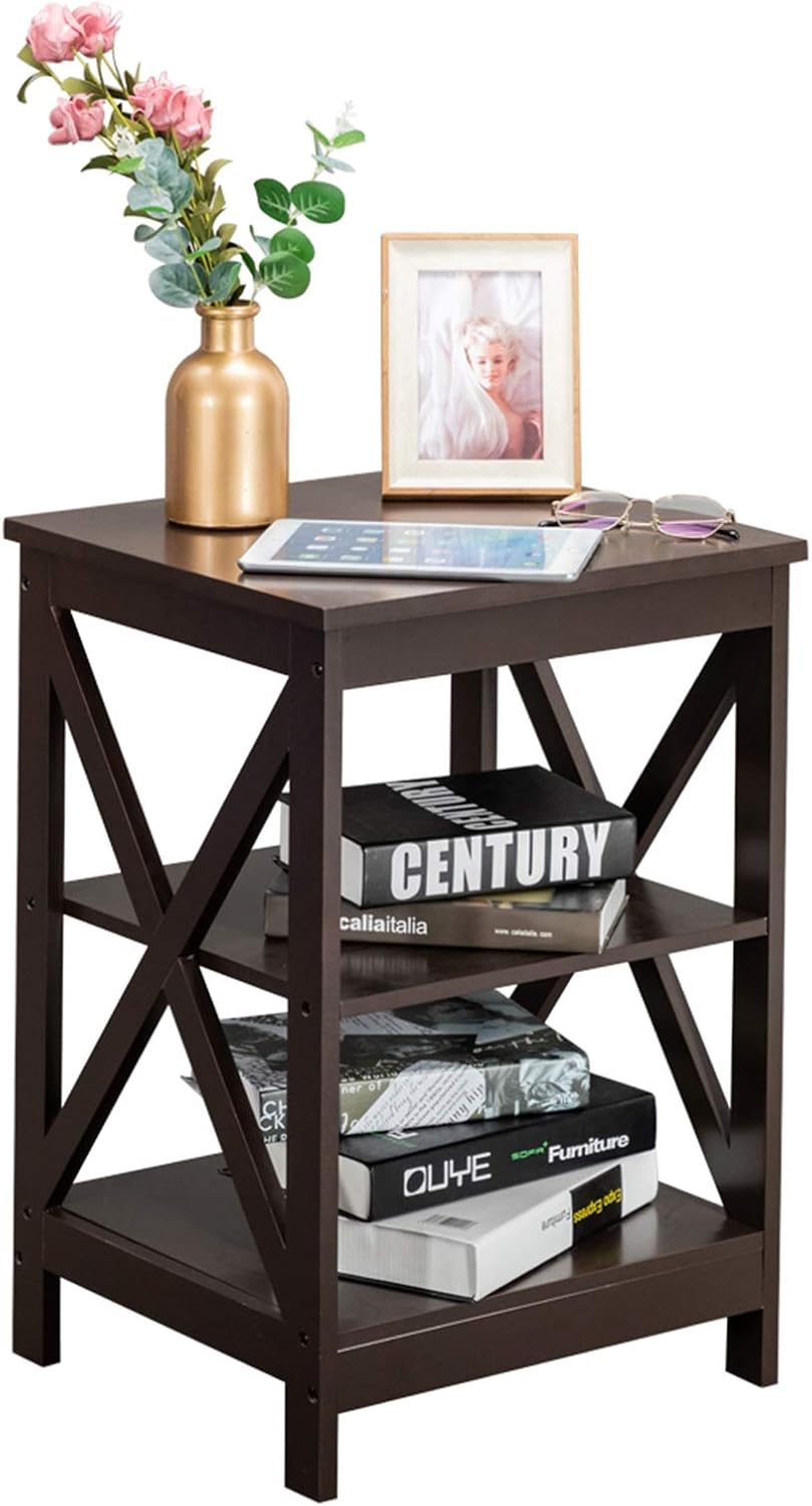 White Wooden Nightstand Set of 2 with Two Drawer R696029
