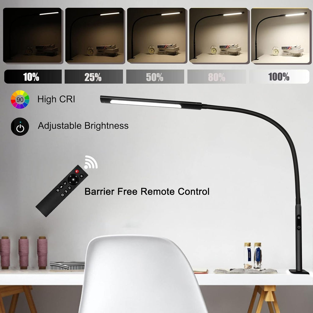 Black Swing Arm LED Desk Lamp with Remote Control R825884