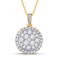 14kt Yellow Gold Diamond Cluster Pendant 1 Cttw B830834