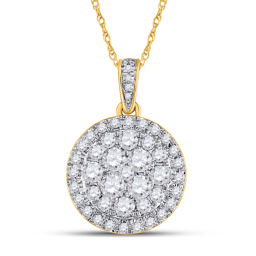14kt Yellow Gold Diamond Cluster Pendant 1 Cttw B830834