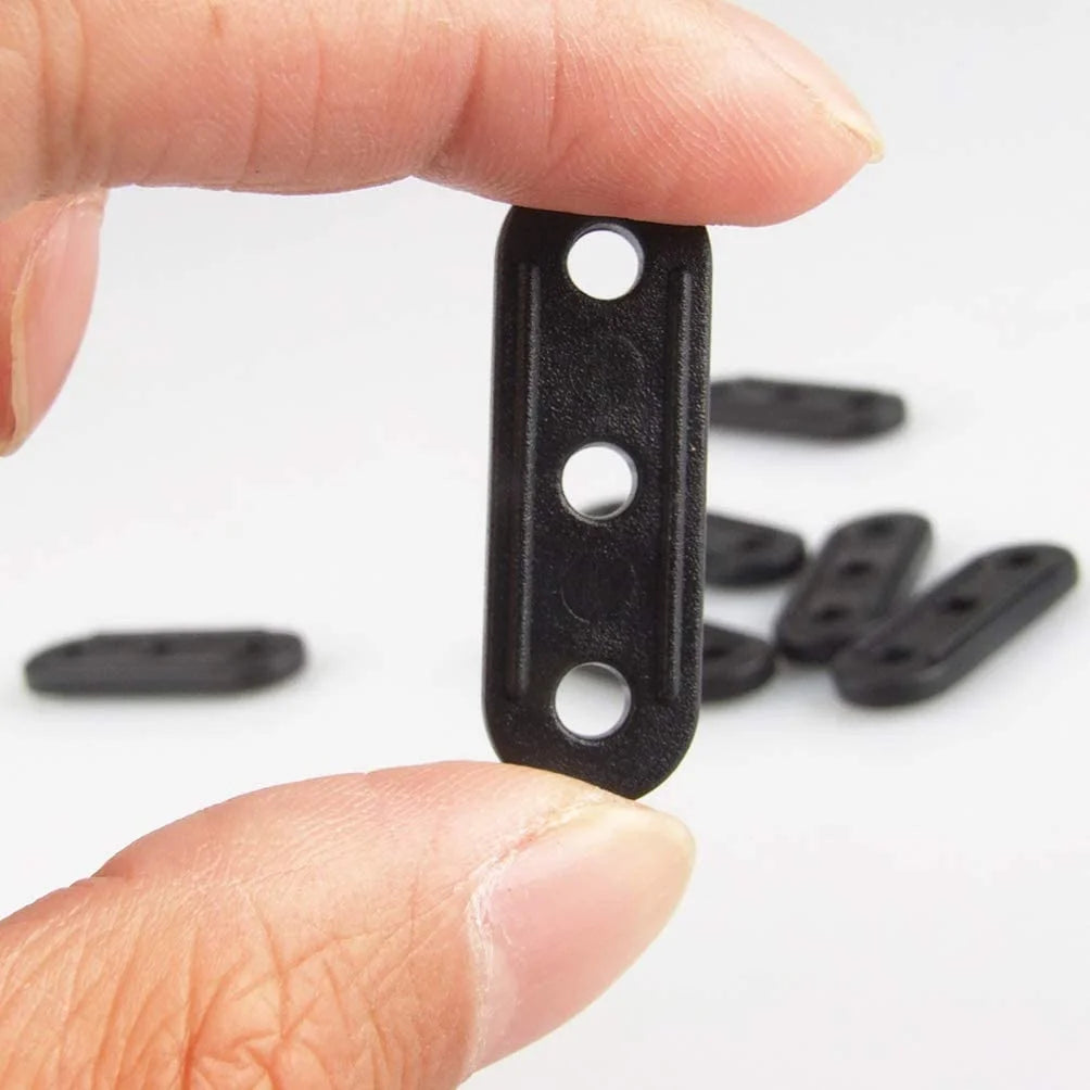 50 Pcs Black Plastic Cord Tensioners Rope Adjuster for Camping Y5608
