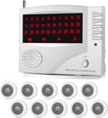 Wireless Calling System, 10 Waterproof Call Buttons with 1 Monitoring Unit, White Y3076