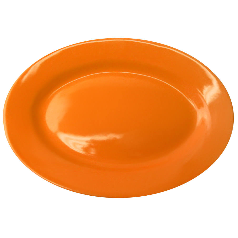Orange Stoneware Wide Rim Platter U32084