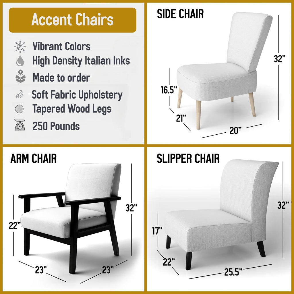 Upholstered Patterned Accent Chair and Arm Chair B792