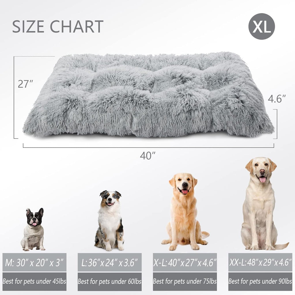 XL Plush Faux Fur Dog Bed with Waterproof Non-Slip Bottom A936