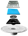Brushed Nickel Square Shower Drain Kit with Stainless Steel Grate Z8186