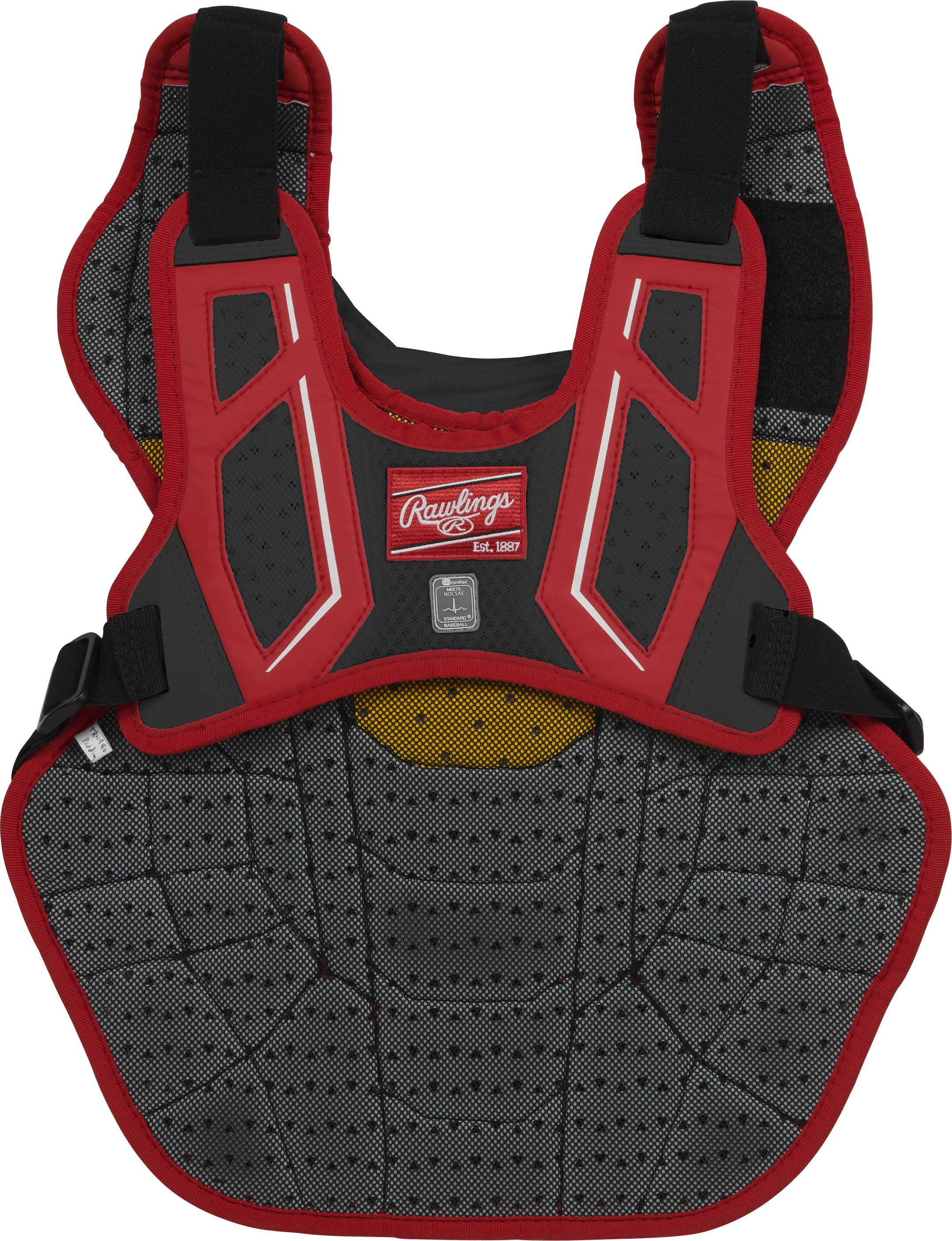 Black-Scarlet Adult Chest Protector C9239