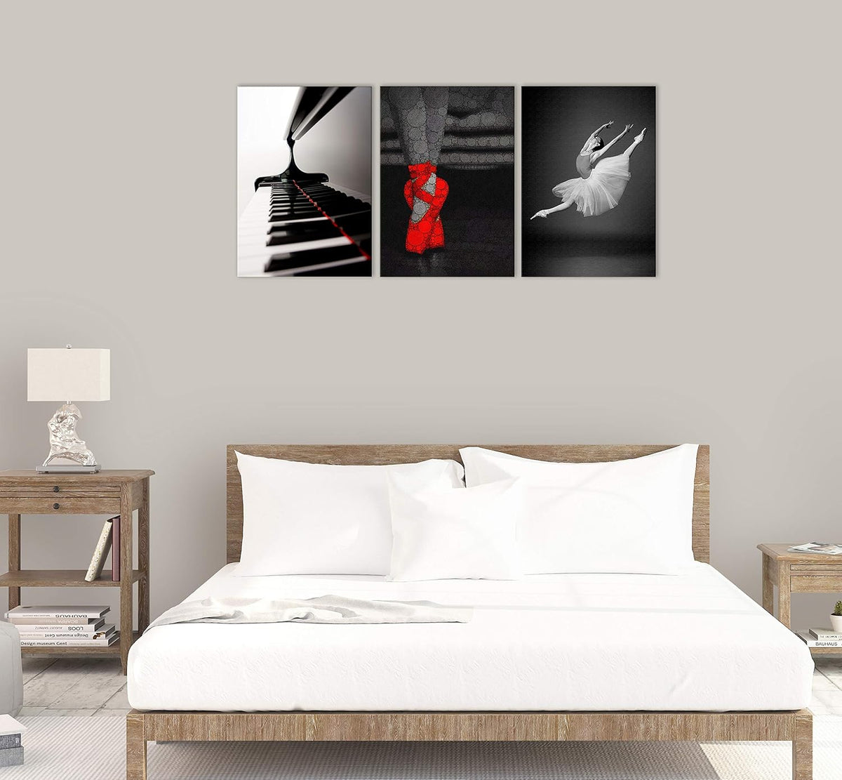 Black and White and Red Ballet Canvas Painting E11955